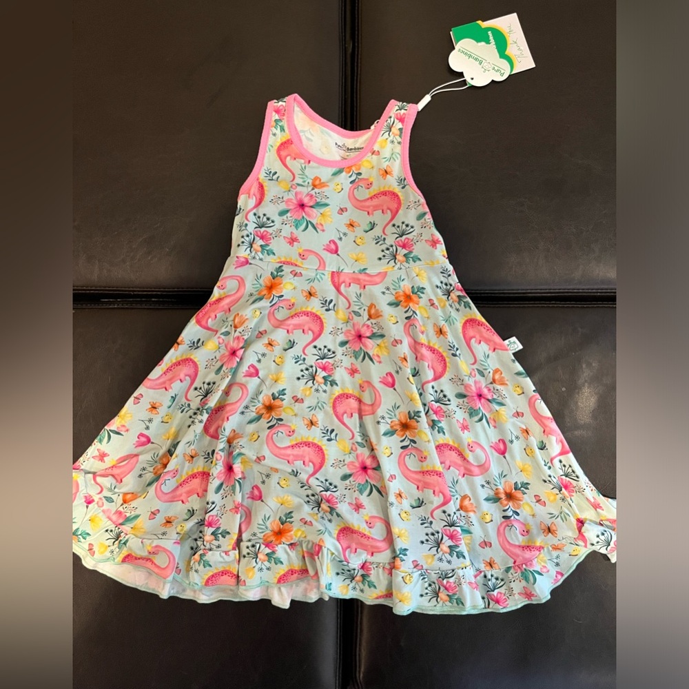 Pure Bambino's 4T bamboo sleeveless dinosaur dress